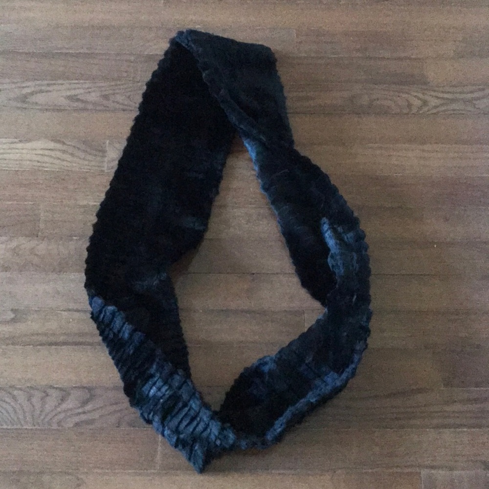 Di Bello Black Vegan Fur Infiniti Scarf